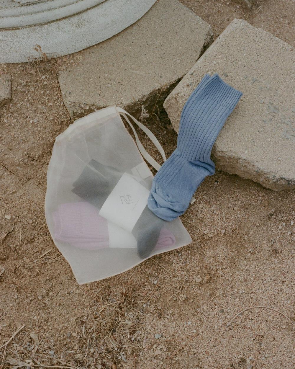 Baserange Pack Surprise - 3 Paires De Chaussettes Mi-hautes Côtelées - Coton Biologique Côtelé