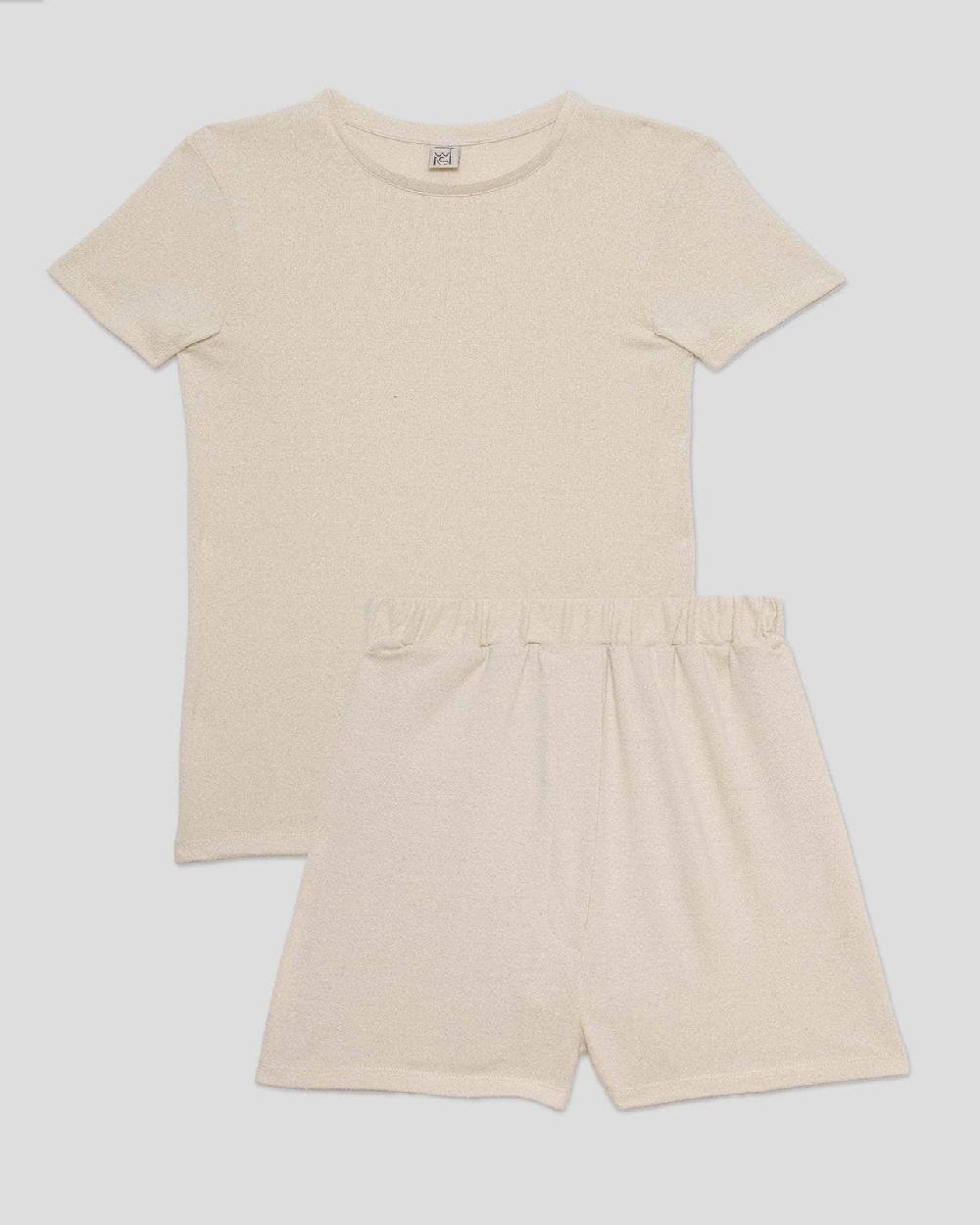 baserange Pack - t-shirt en soie & short domond - Jersey de soie sauvage