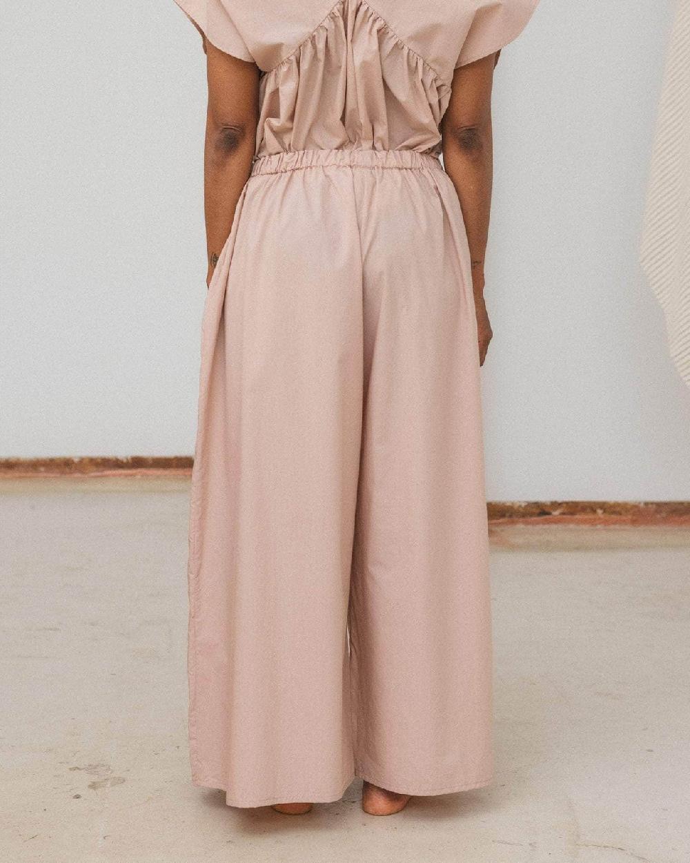 Baserange Pantalon Cable - Popeline De Coton Biologique