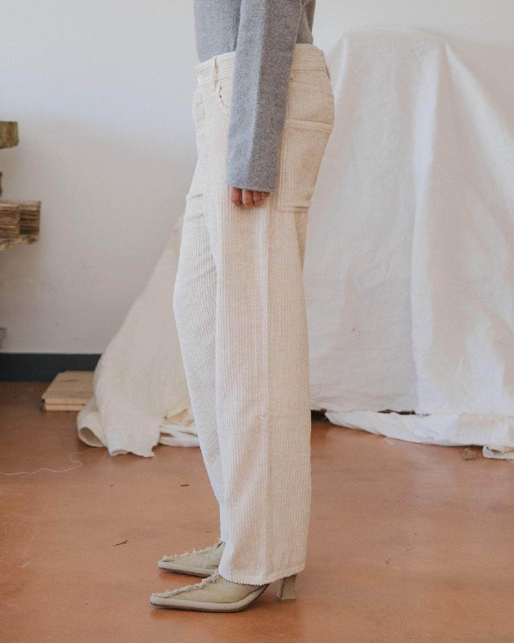 Baserange Pantalon Indre - Velours Côtelé De Coton Et Lin