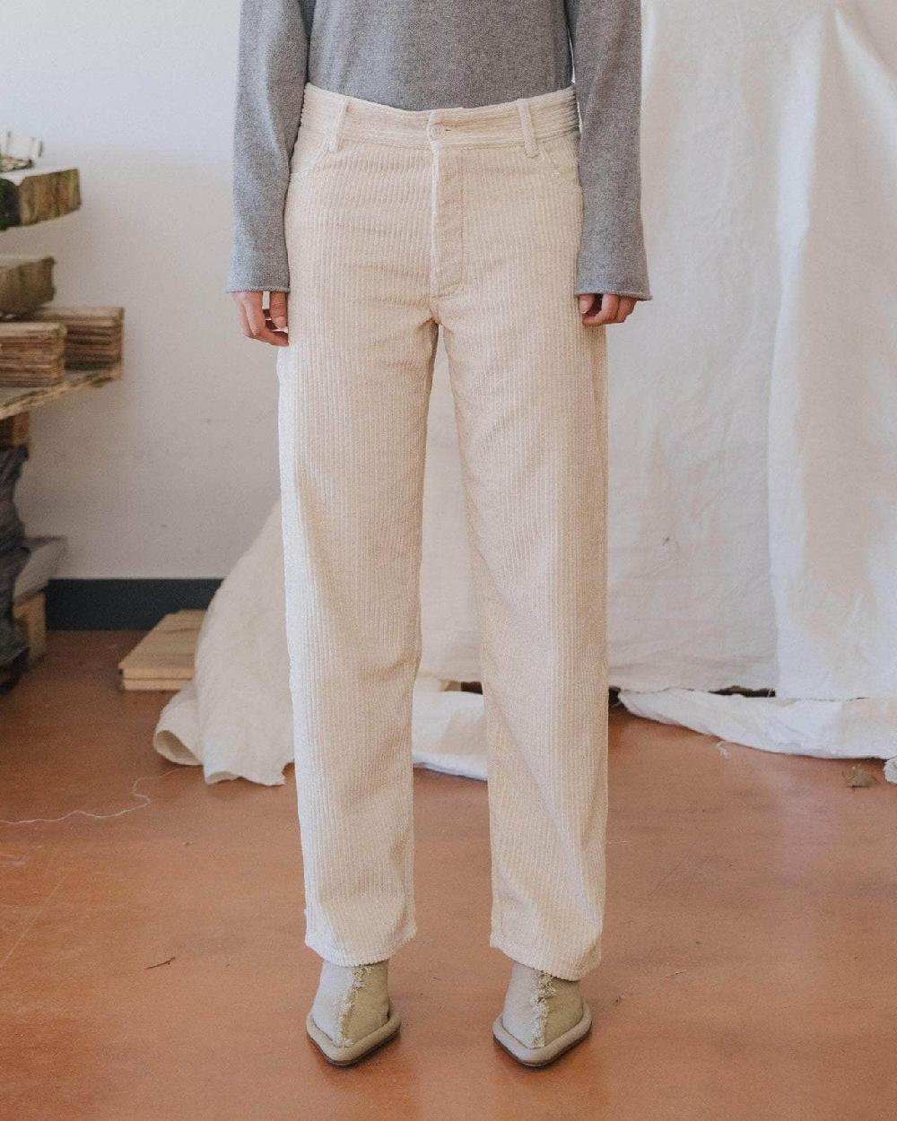 baserange Pantalon indre - Velours côtelé de coton et lin