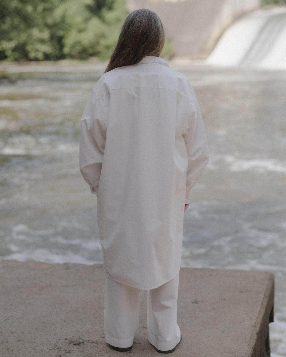 Baserange Robe Chemise Claude - Popeline De Coton Biologique