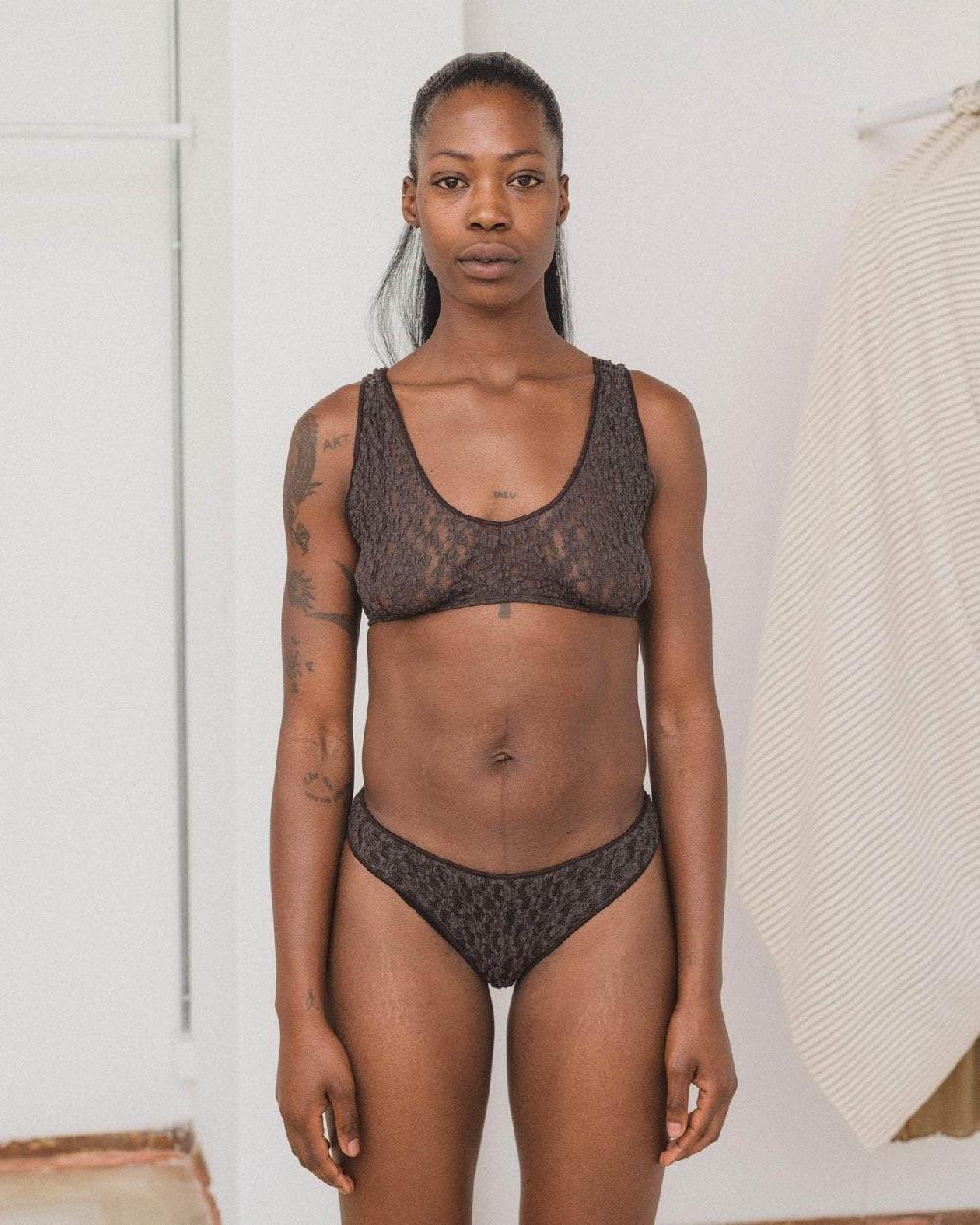 baserange soutien-gorge crescent - Dentelle de coton biologique