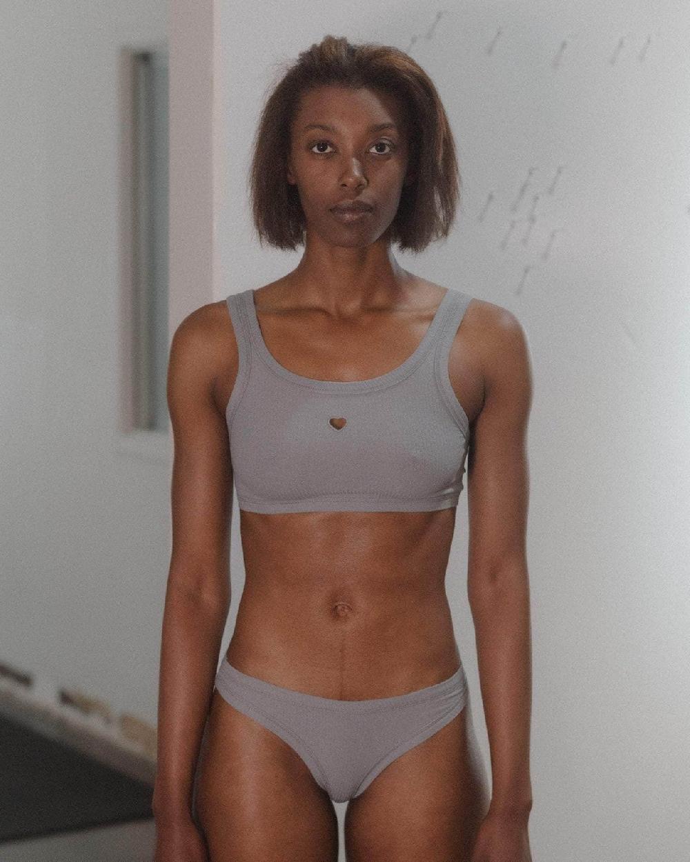 baserange Soutiens-gorge heart - Fin coton biologique côtelé