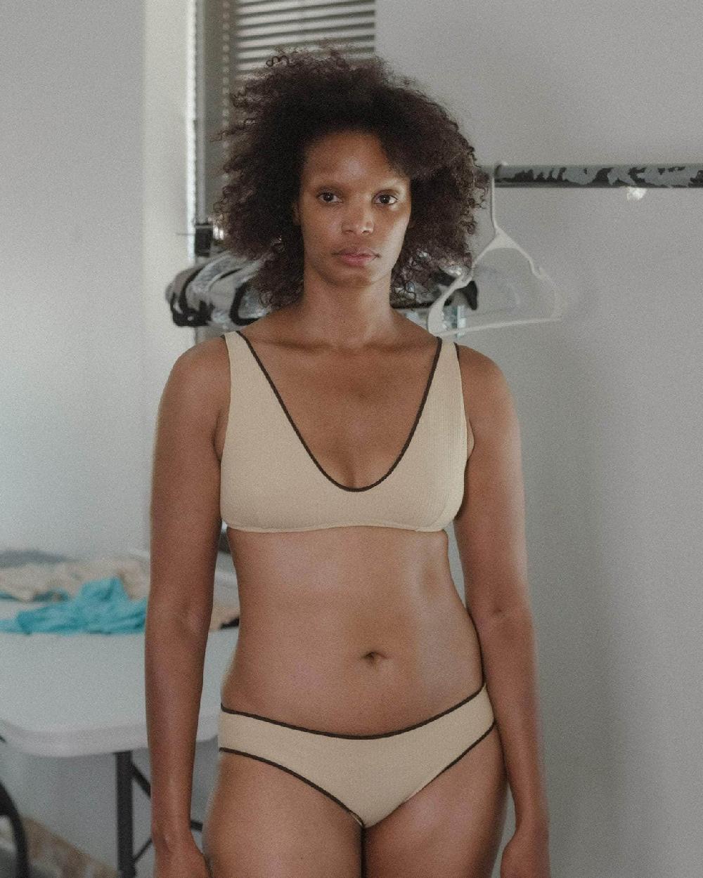 baserange Soutiens-gorge pam - Fin coton biologique côtelé