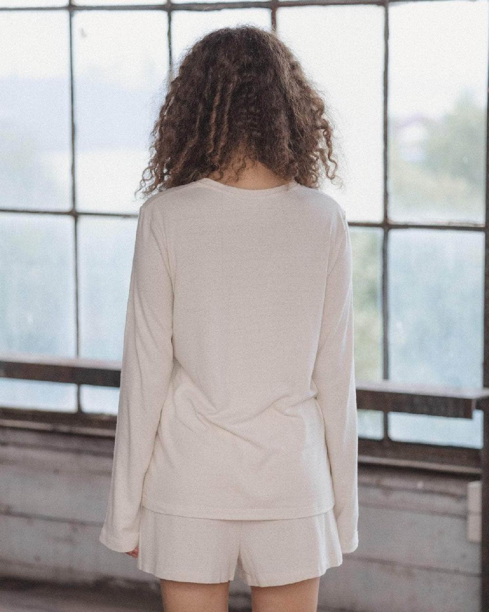 Baserange T-shirt à Manches Longues En Soie - Jersey De Soie Sauvage