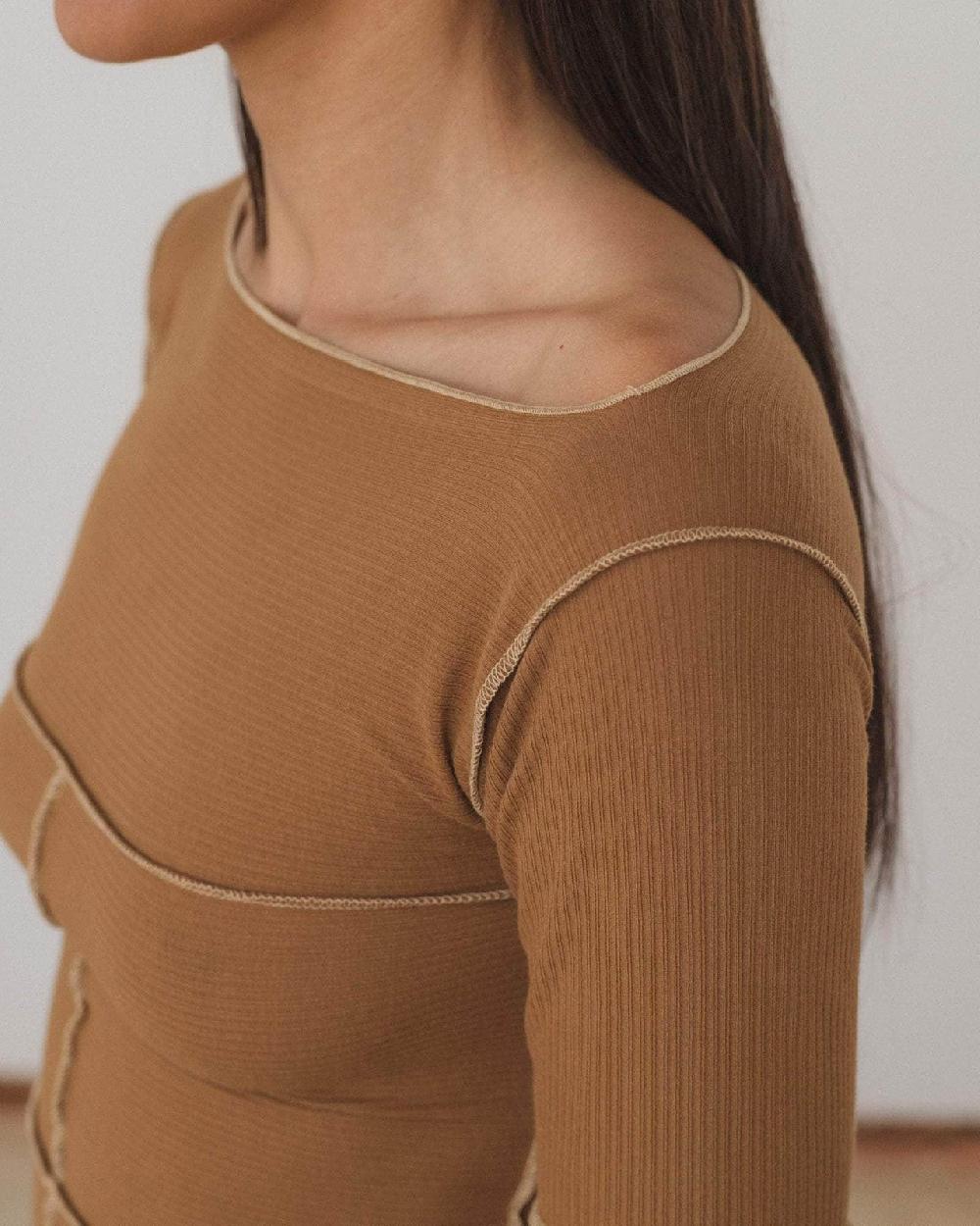 Baserange T-shirt Cinder à Manches Longues - Popeline De Coton Biologique