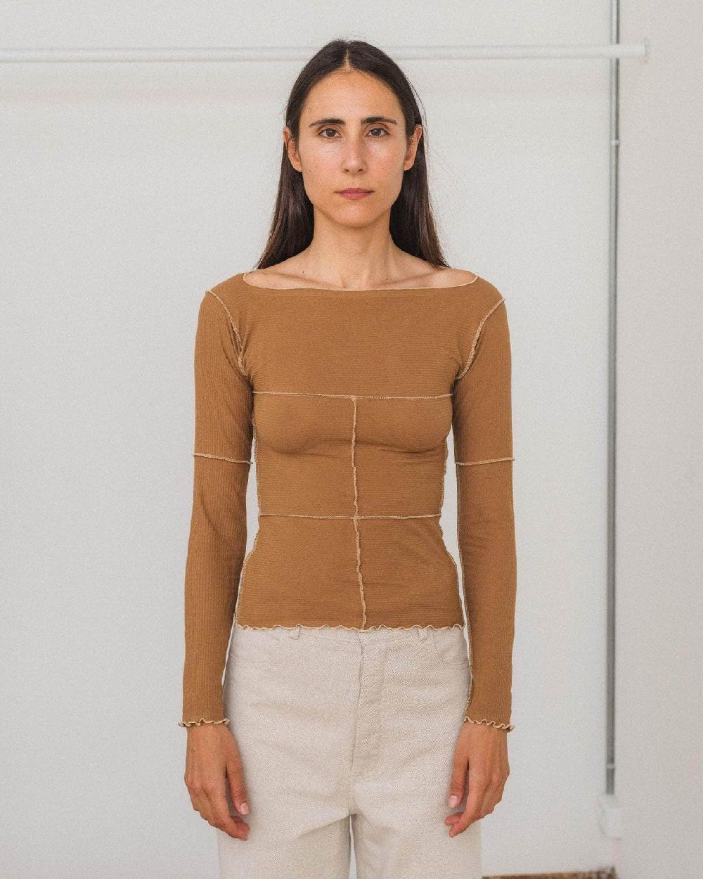 baserange t-shirt cinder à manches longues - Popeline de coton biologique