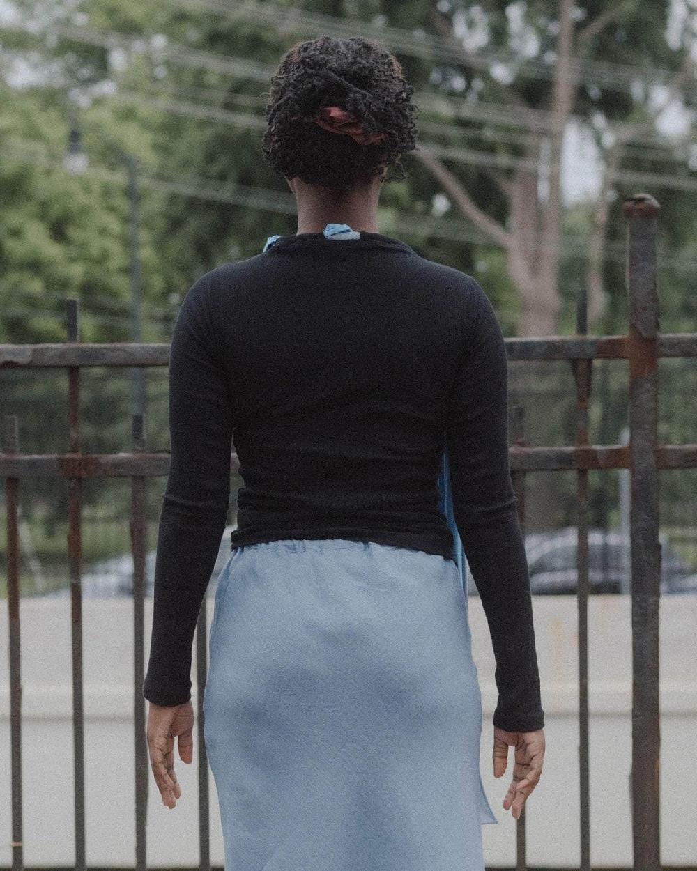 Baserange T-shirt Circ à Manches Longues - Fin Coton Biologique Côtelé