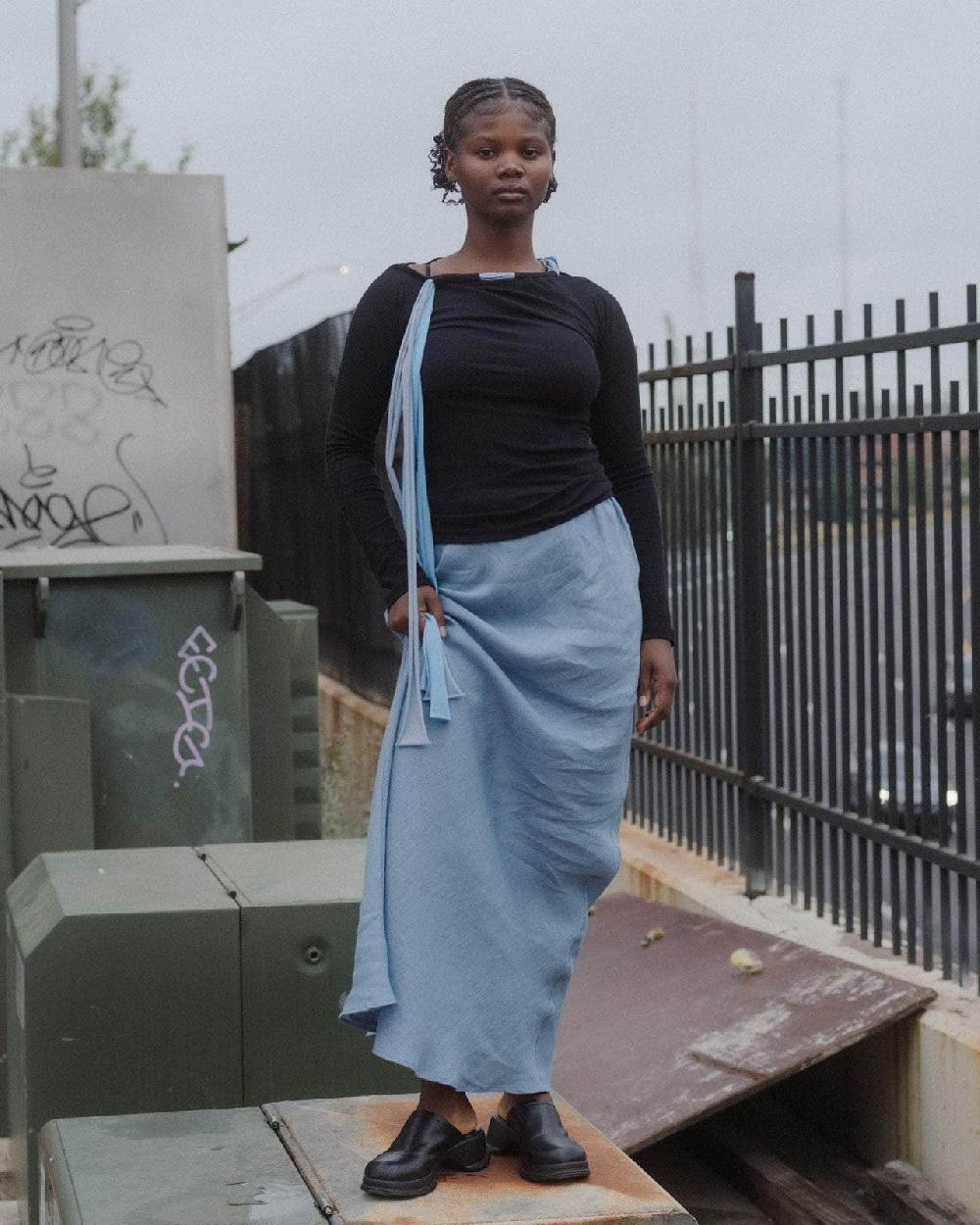 Baserange T-shirt Circ à Manches Longues - Fin Coton Biologique Côtelé