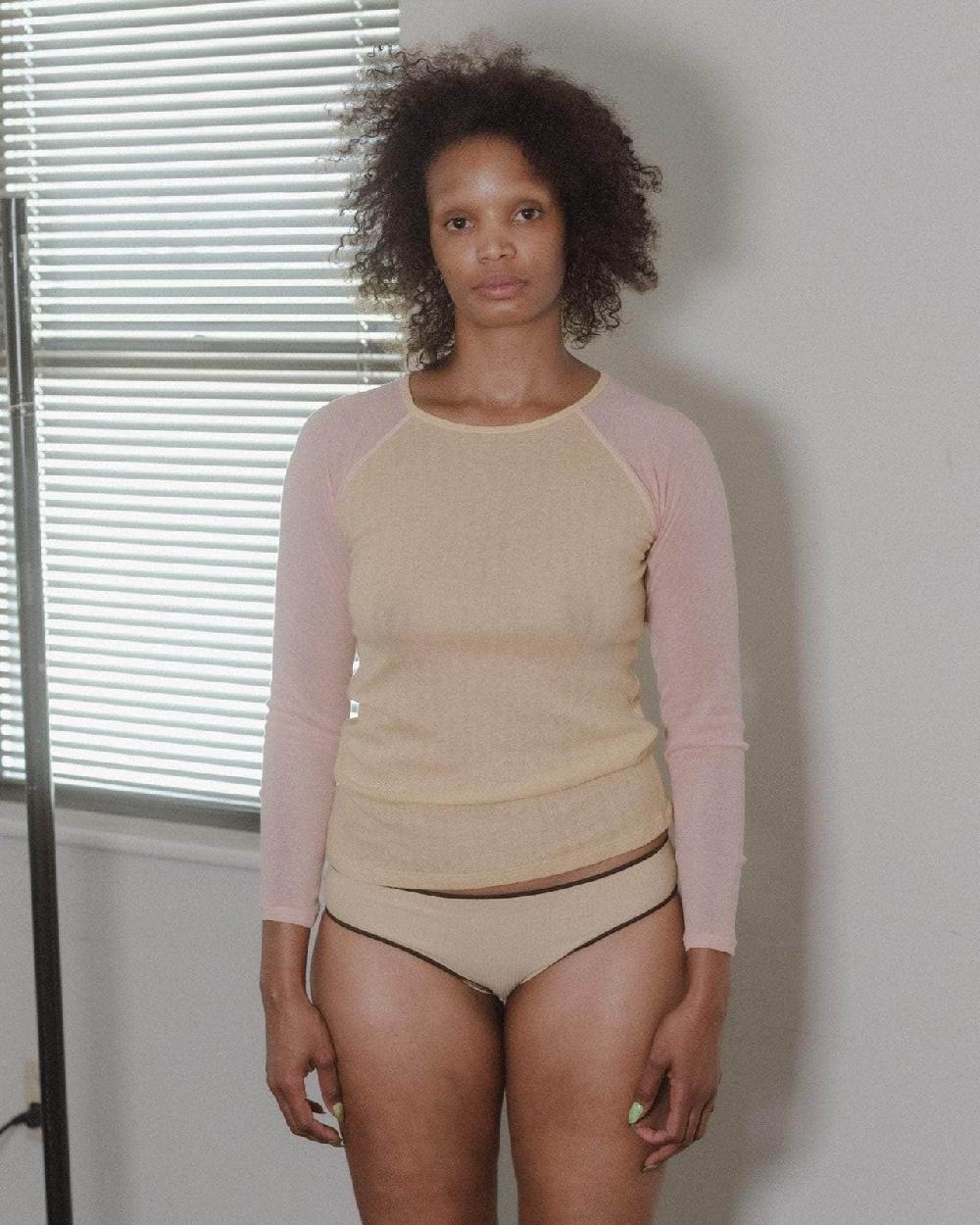 baserange T-shirt gene à manches longues - Laine et lyocell côtelé