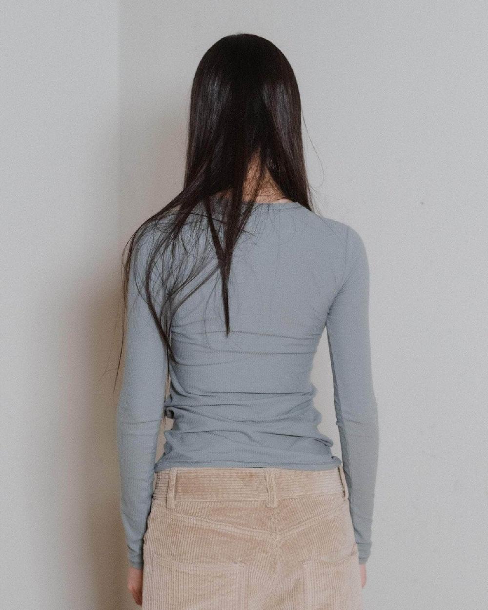 Baserange T-shirt Heart à Manches Longues - Fin Coton Biologique Côtelé