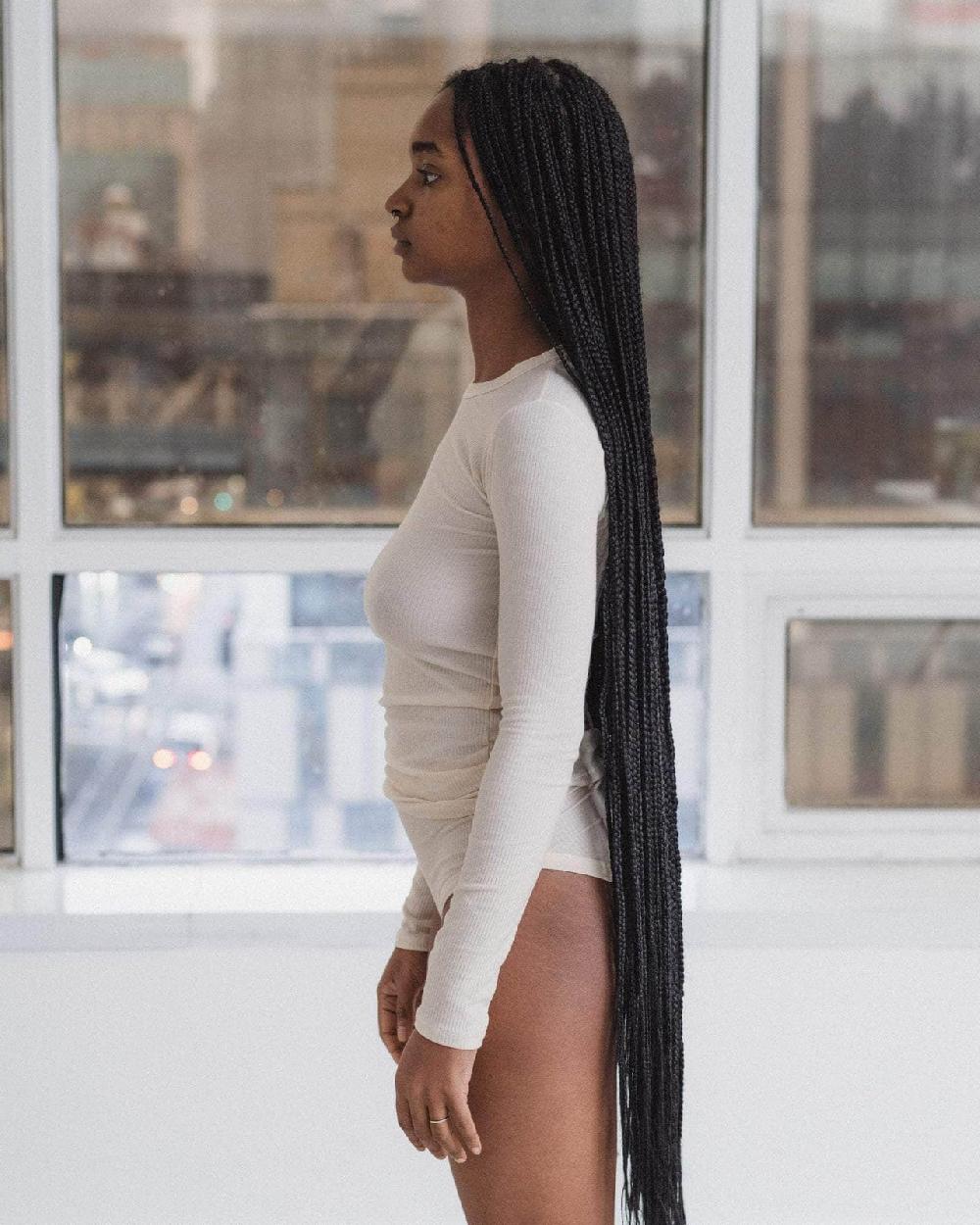 Baserange T-shirt Heart à Manches Longues - Fin Coton Biologique Côtelé