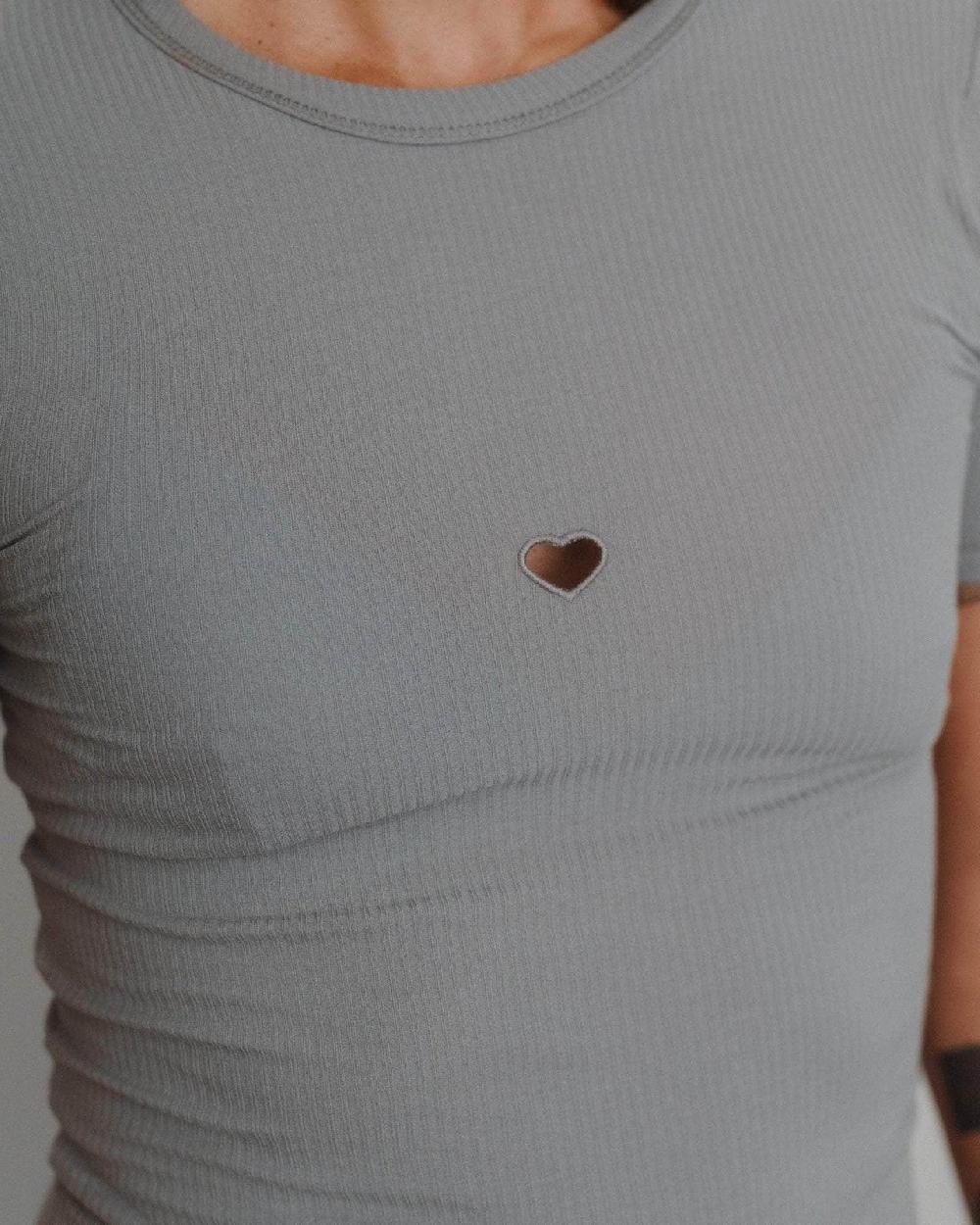 Baserange T-shirt Heart - Fin Coton Biologique Côtelé