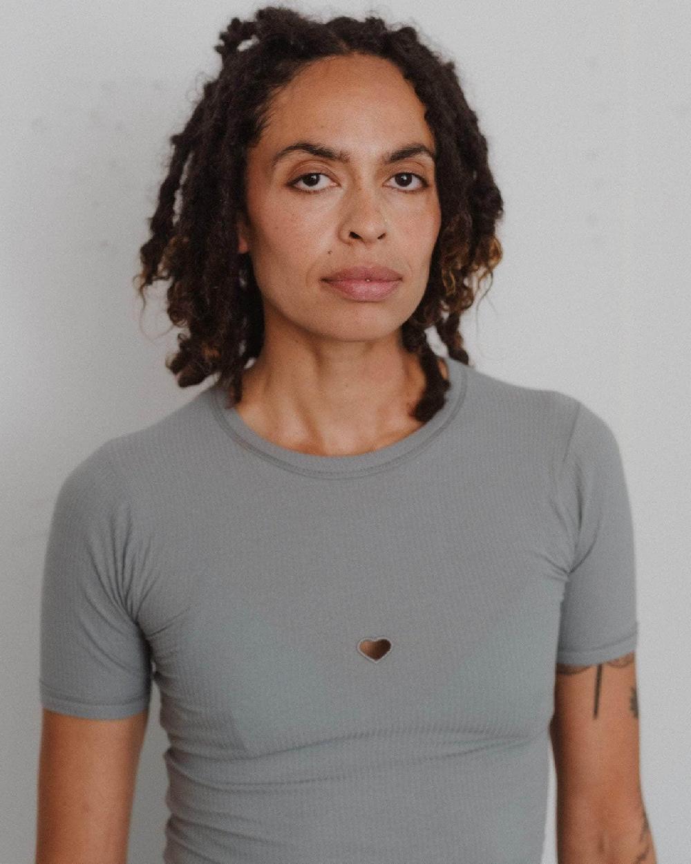 Baserange T-shirt Heart - Fin Coton Biologique Côtelé