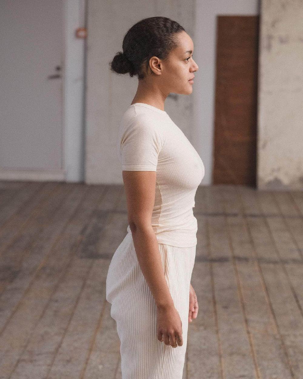 Baserange T-shirt heart - Fin Coton Biologique Côtelé