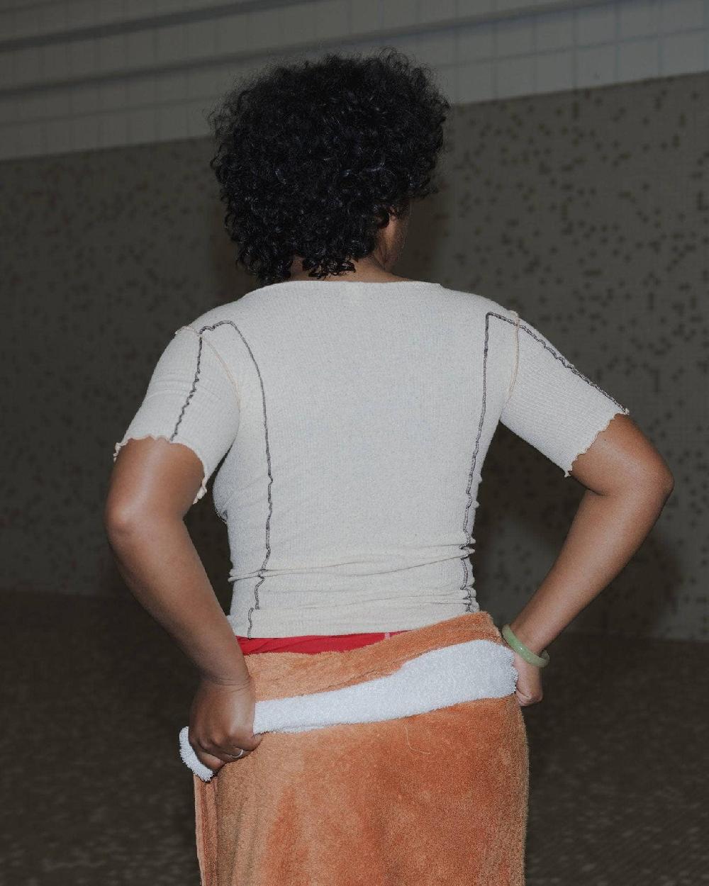 Baserange T-shirt Omato 3/4 - Chanvre Et Coton Côtelé