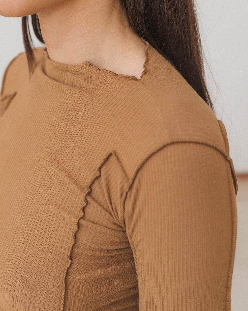 Baserange T-shirt Omato 3/4 - Coton Biologique Côtelé