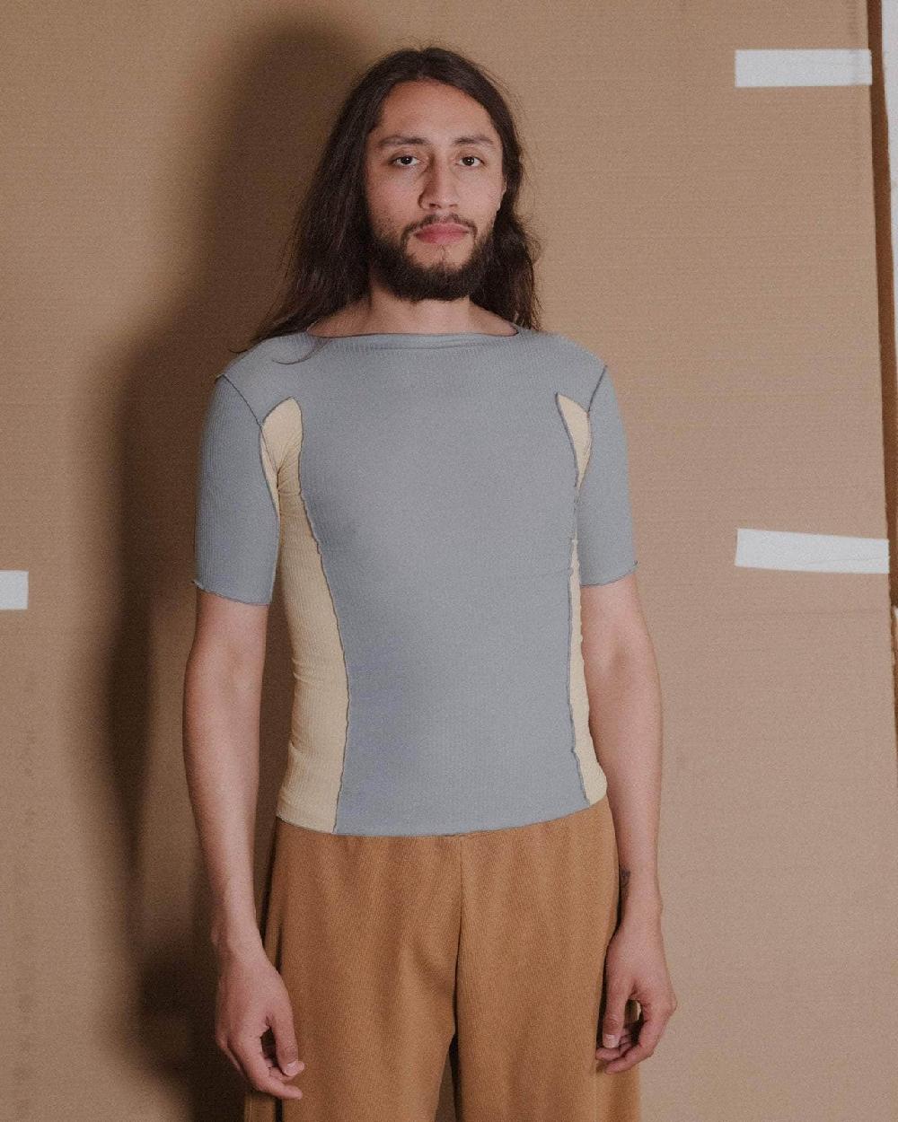 Baserange T-shirt Omato 3/4 - Fin Coton Biologique Côtelé