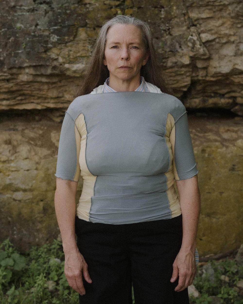 baserange T-shirt omato 3/4 - Fin coton biologique côtelé