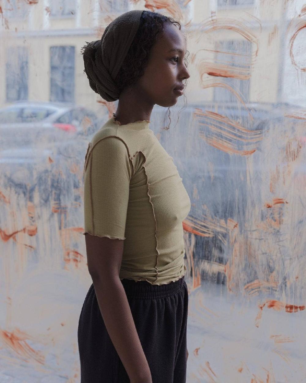 Baserange T-shirt Omato 3/4 - Fin Coton Biologique Côtelé