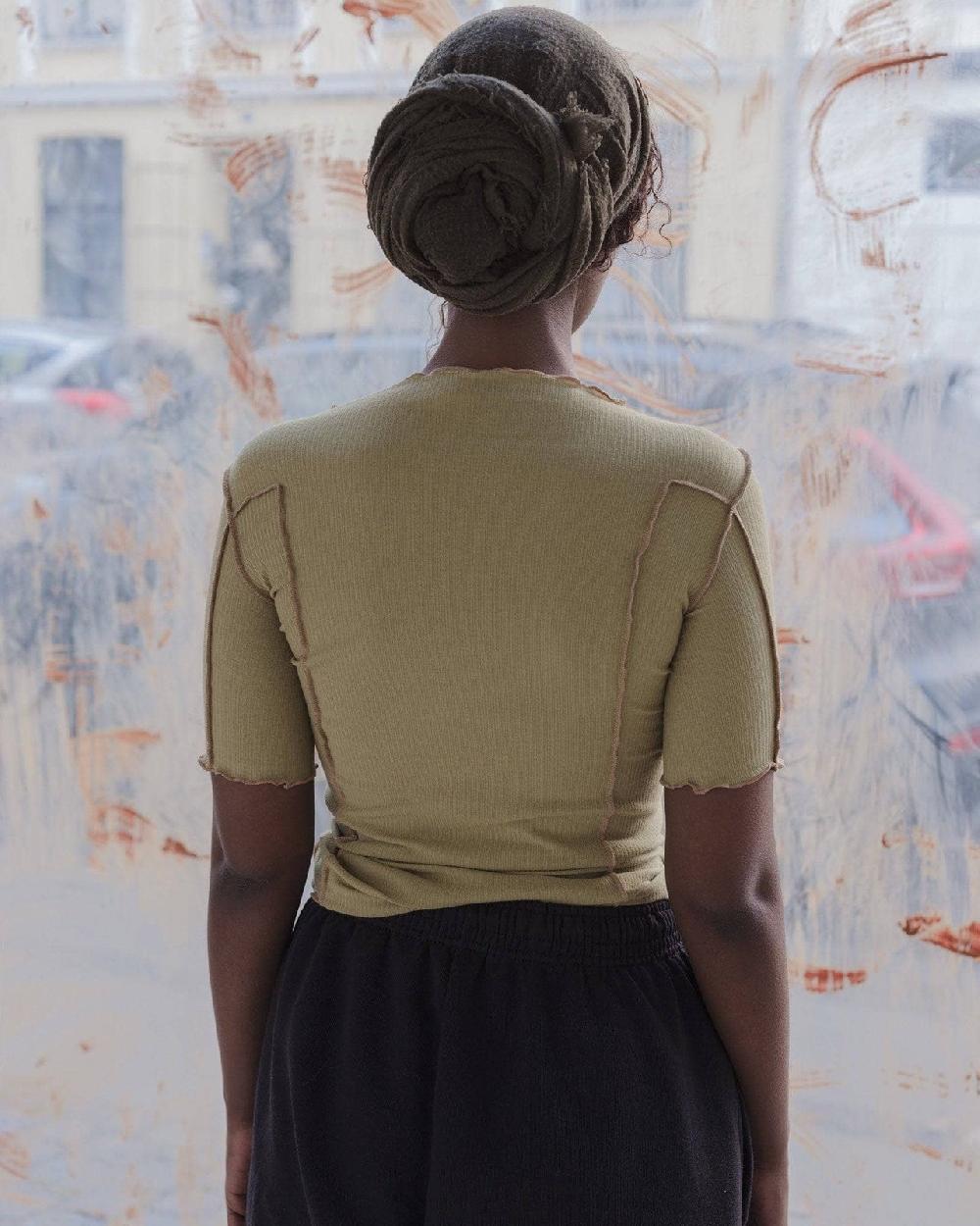 Baserange T-shirt Omato 3/4 - Fin Coton Biologique Côtelé