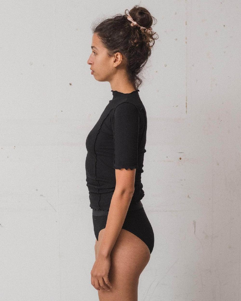 Baserange T-shirt Omato 3/4 - Fin Coton Biologique Côtelé