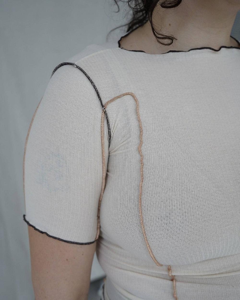 Baserange T-shirt Omato 3/4 - Fin Coton Biologique Côtelé