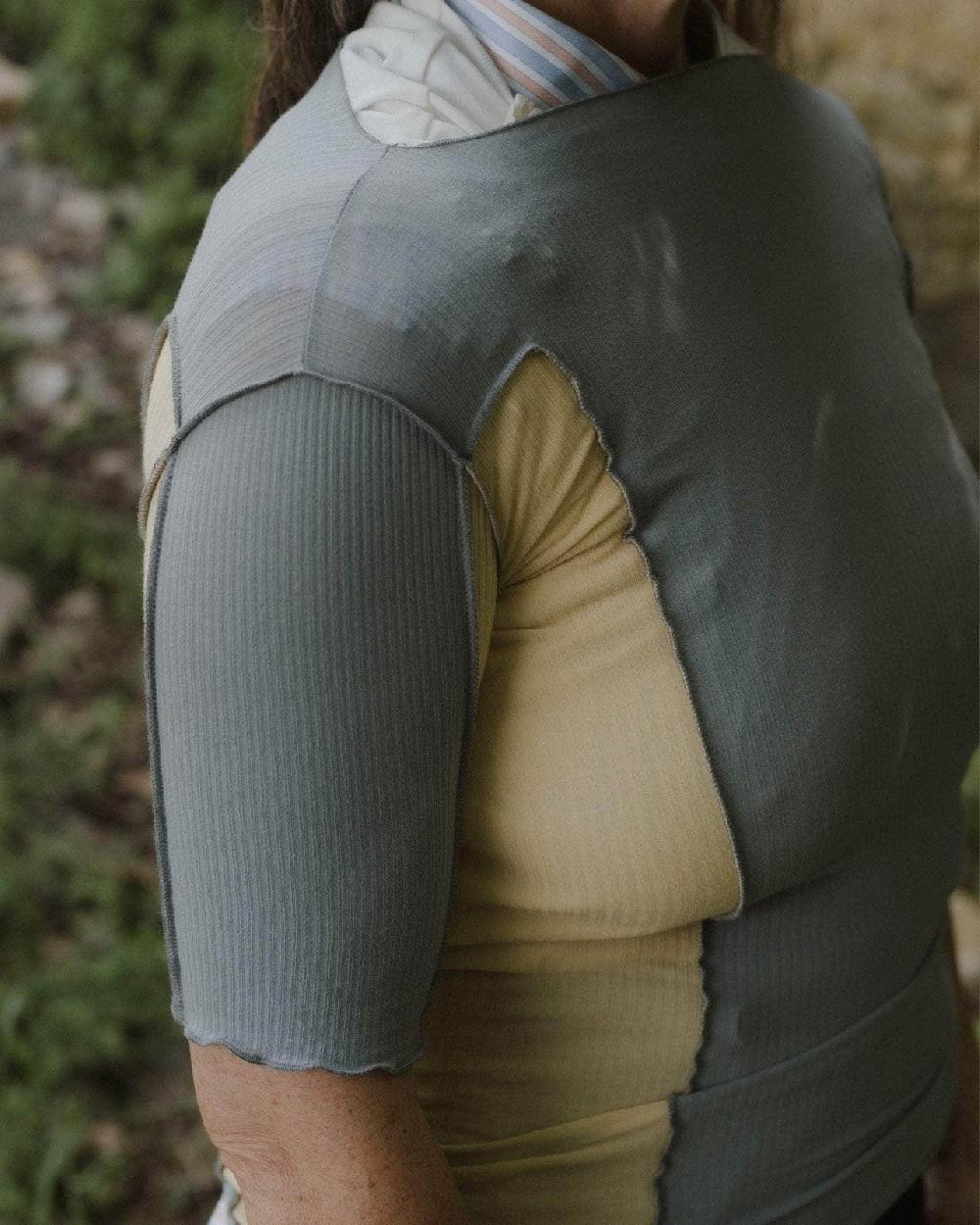 Baserange T-shirt Omato 3/4 - Fin Coton Biologique Côtelé