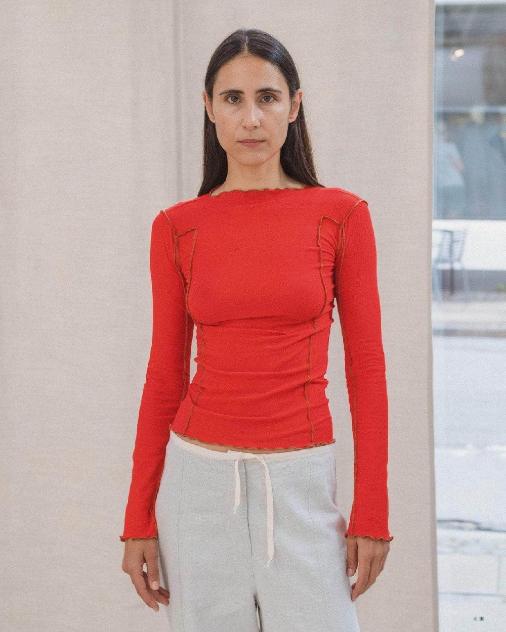 baserange t-shirt omato à manches longues - Coton biologique côtelé