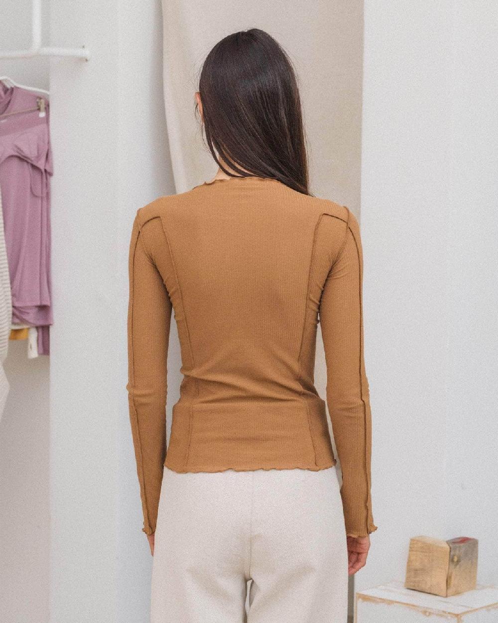 Baserange T-shirt Omato à Manches Longues - Coton Biologique Côtelé