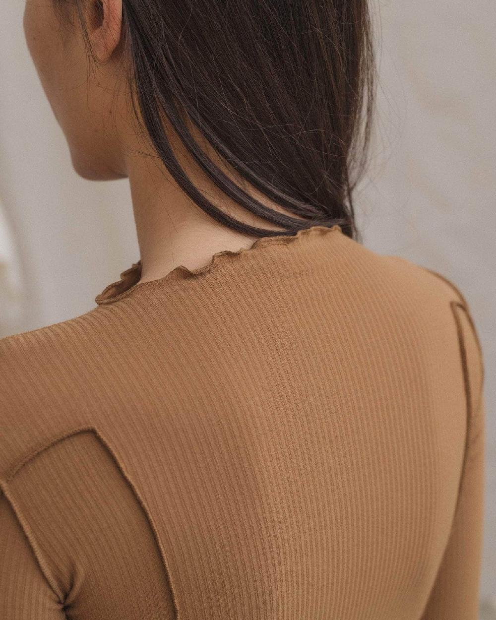 Baserange T-shirt Omato à Manches Longues - Coton Biologique Côtelé