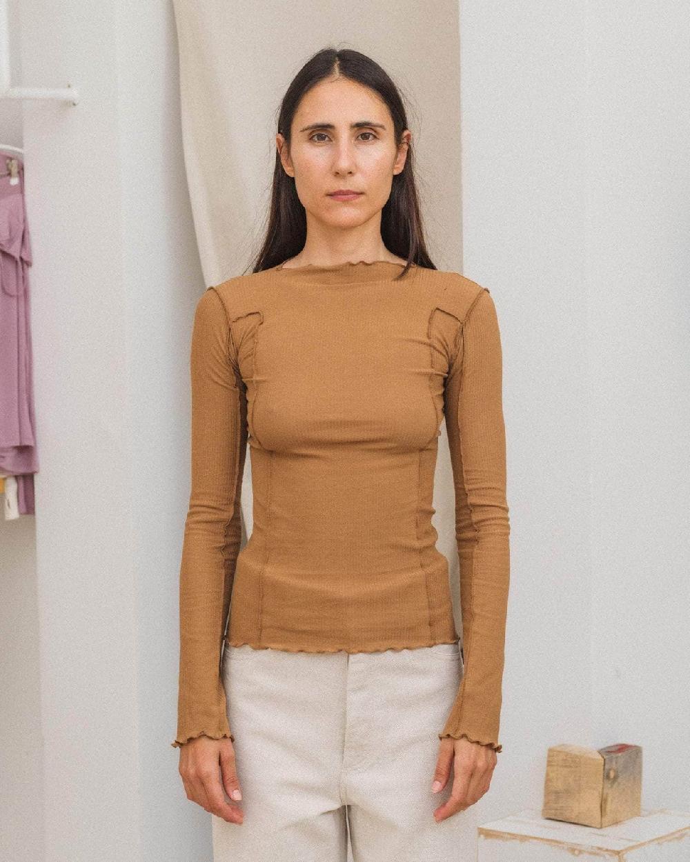 baserange t-shirt omato à manches longues - Coton biologique côtelé