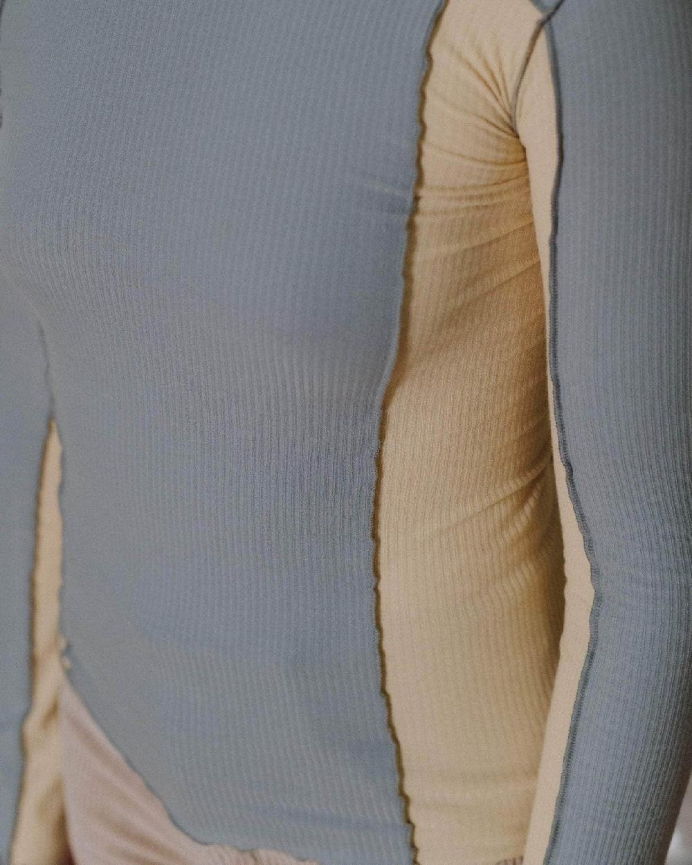 Baserange T-shirt Omato à Manches Longues - Fin Coton Biologique Côtelé