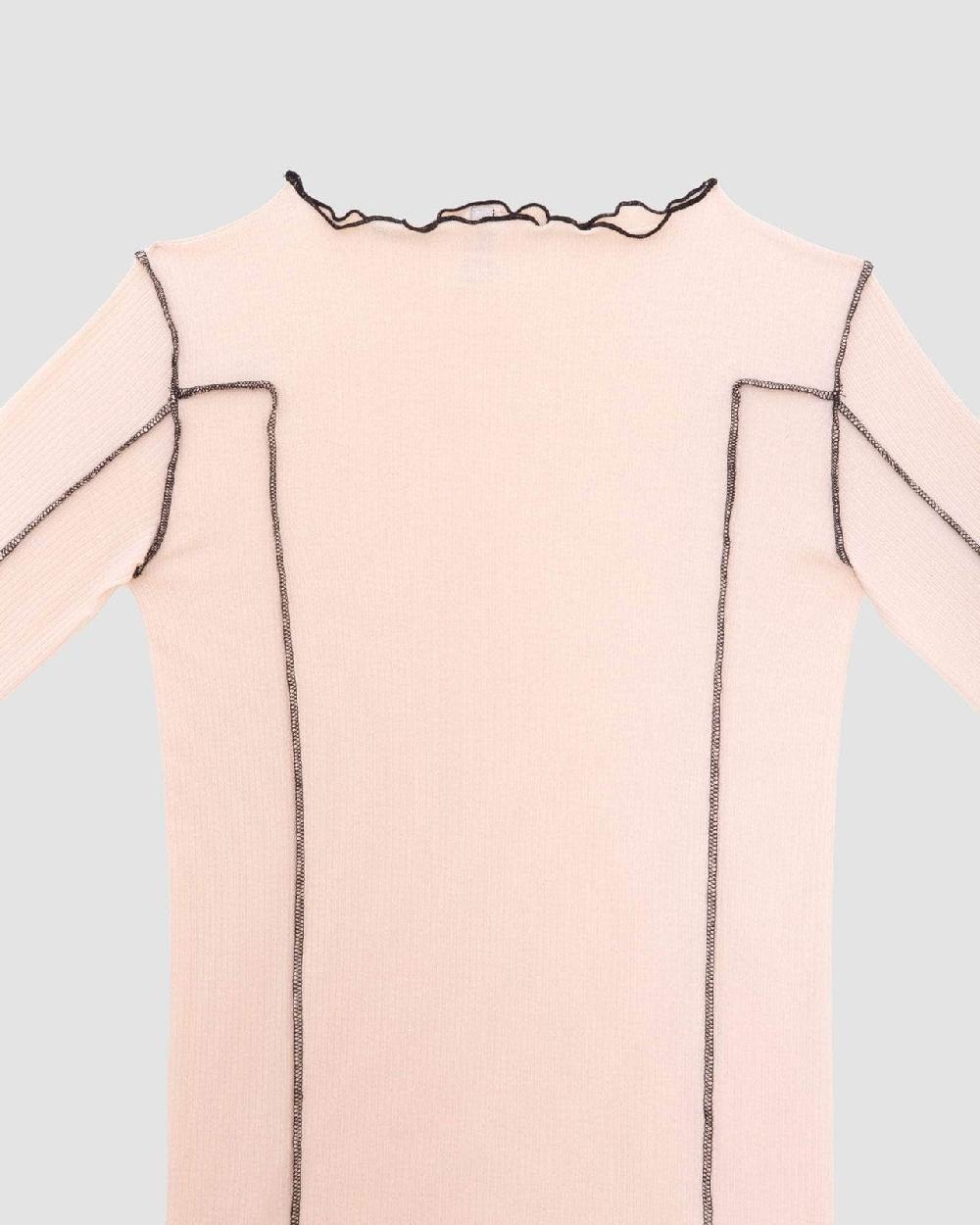 baserange T-shirt omato à manches longues - Fin coton biologique côtelé