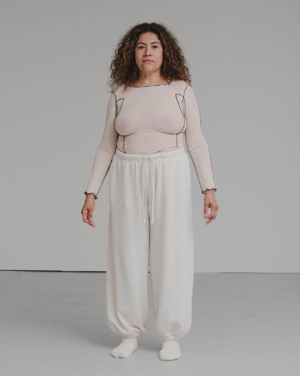 Baserange T-shirt Omato à Manches Longues - Fin Coton Biologique Côtelé