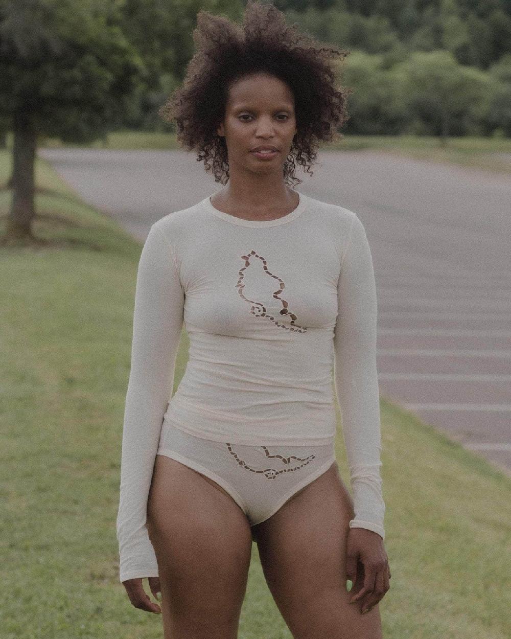 baserange T-shirt ponte à manches longues - Fin coton biologique côtelé