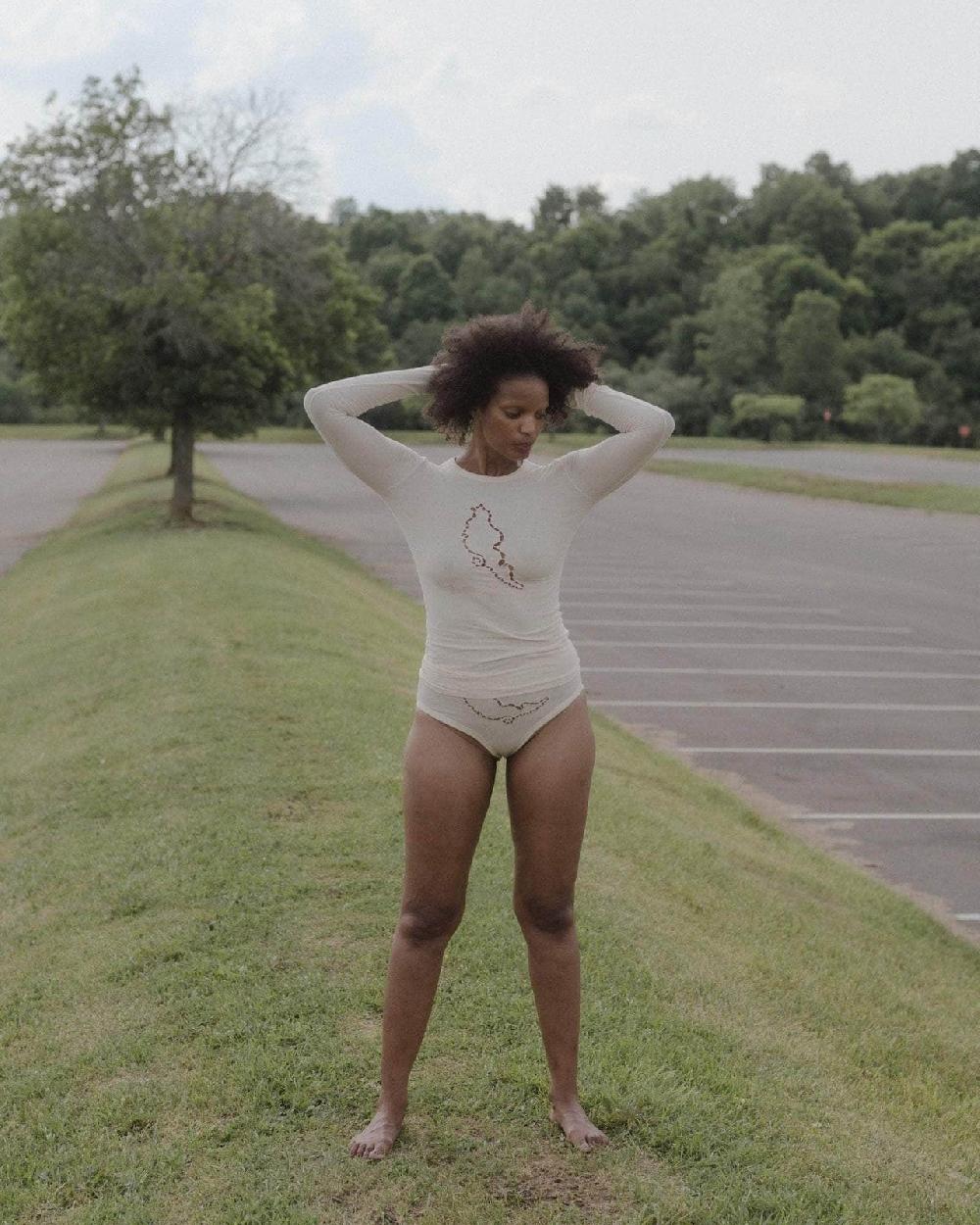 Baserange T-shirt Ponte à Manches Longues - Fin Coton Biologique Côtelé