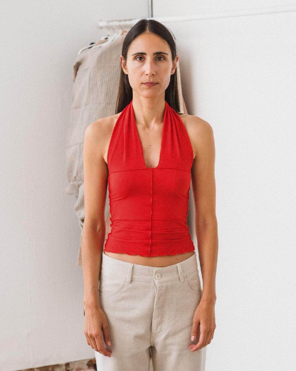 baserange top cinder dos-nu - Coton biologique côtelé