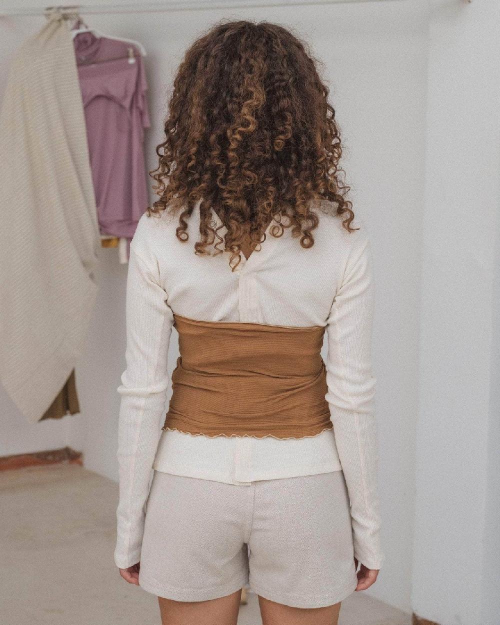 Baserange Top Cinder Dos-nu - Coton Biologique Côtelé