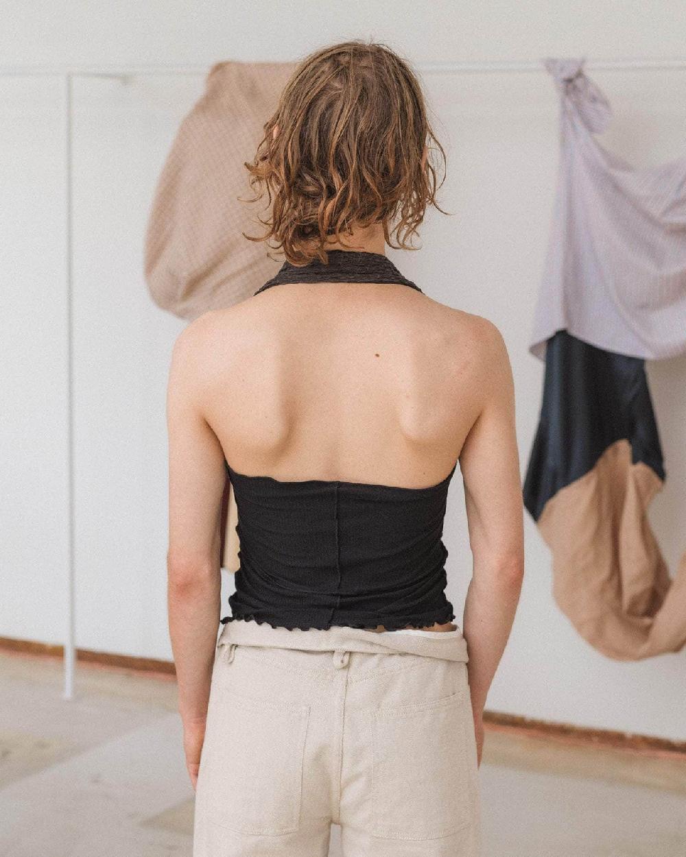 Baserange Top Nehru Dos-nu - Dentelle De Coton Biologique