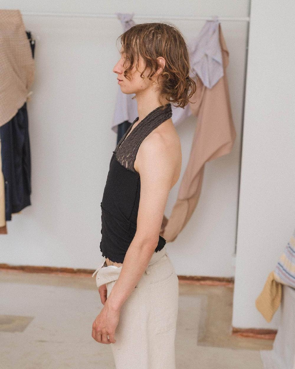 Baserange Top Nehru Dos-nu - Dentelle De Coton Biologique