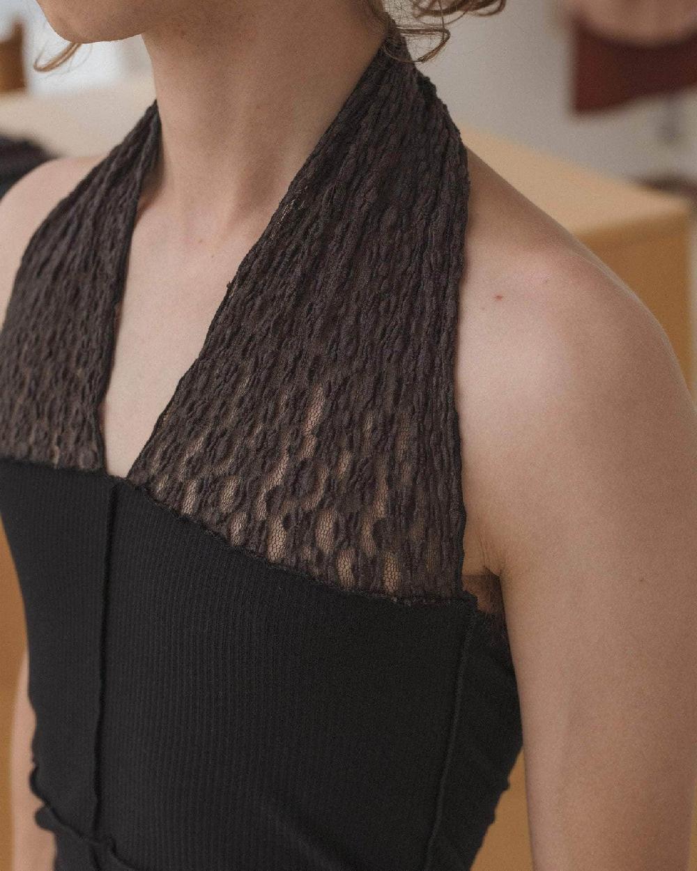 Baserange Top Nehru Dos-nu - Dentelle De Coton Biologique