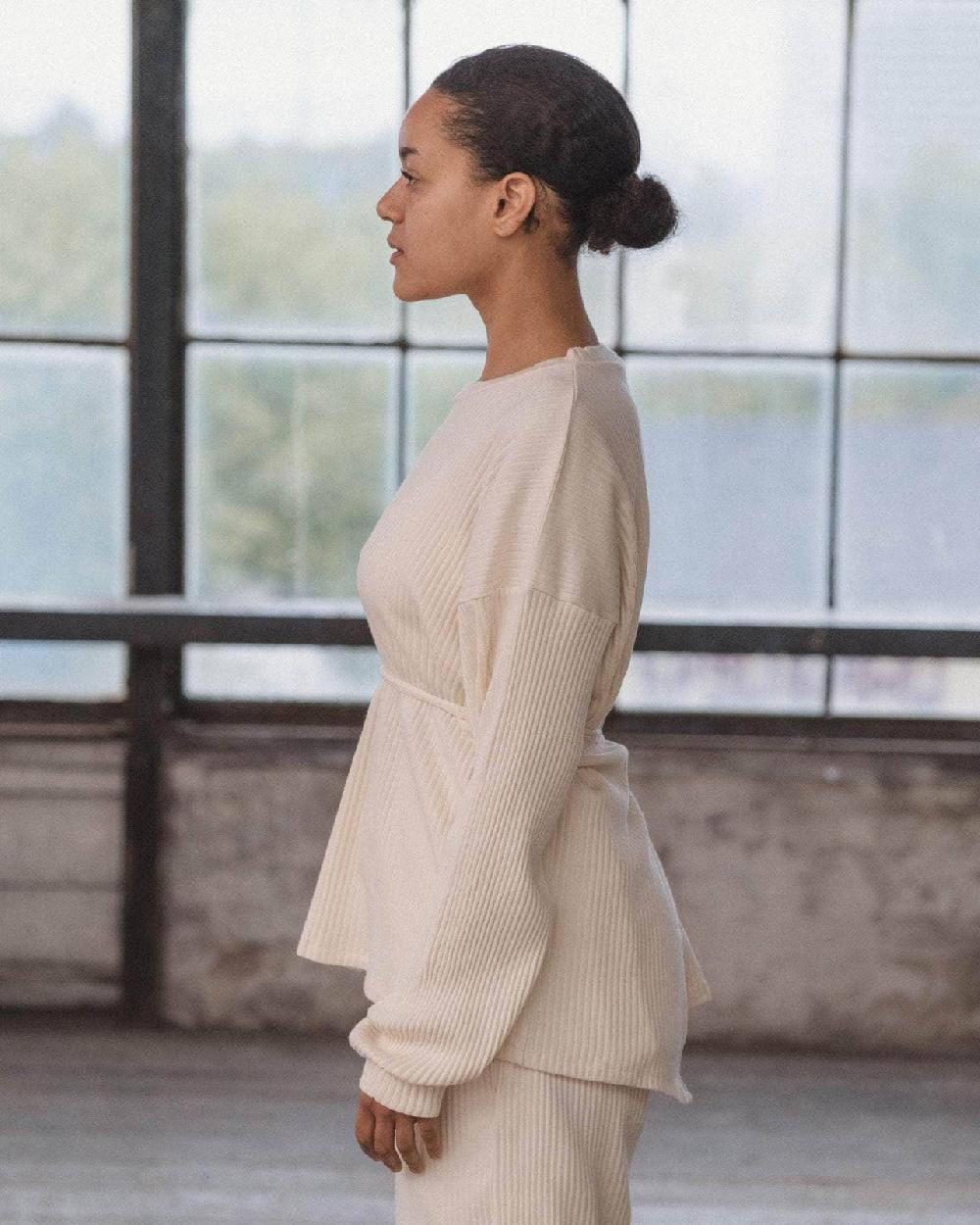 Baserange Top Shaw à Manches Longues - Molleton De Coton Biologique