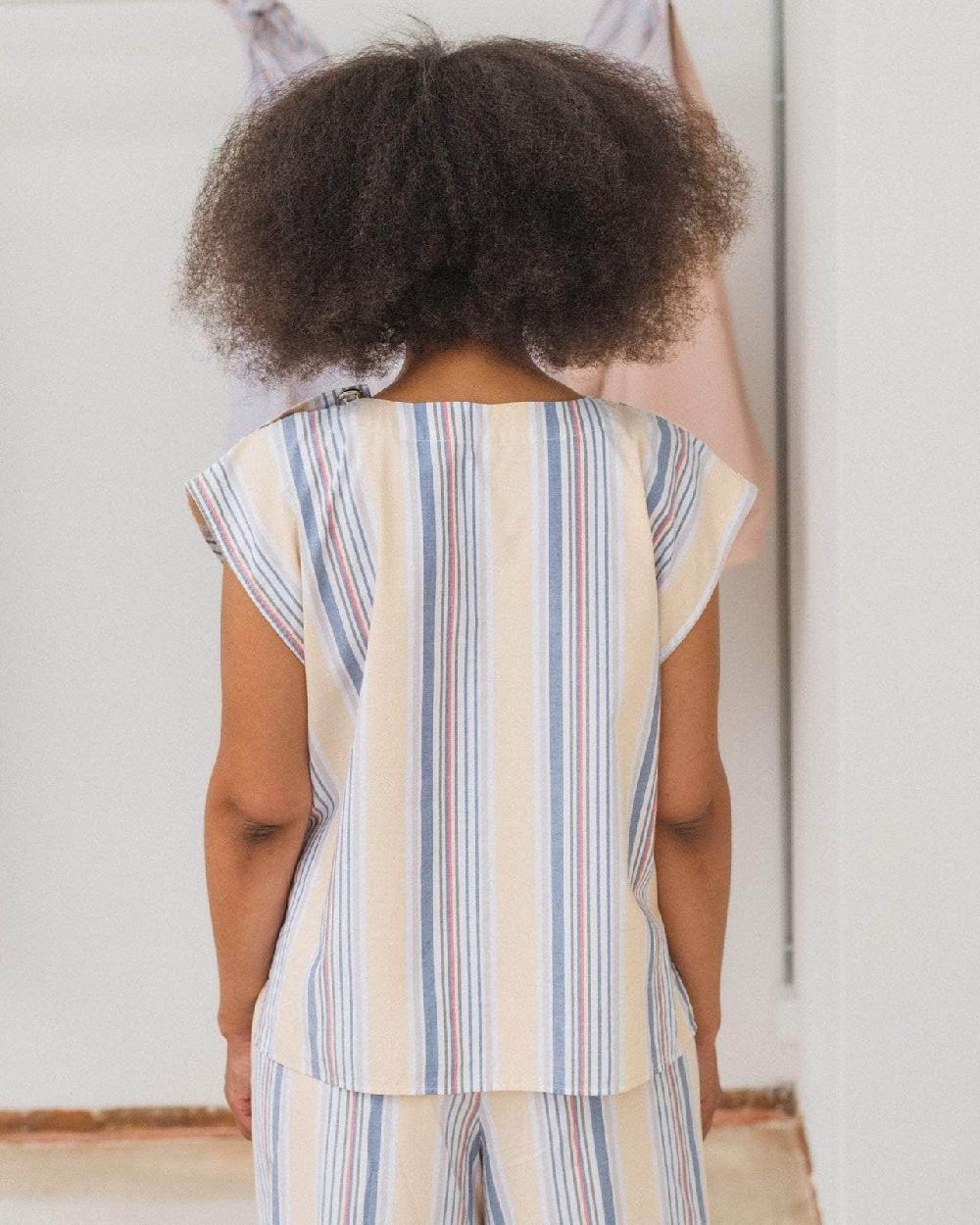 Baserange Top Stave Sans Manches - Popeline De Coton Biologique