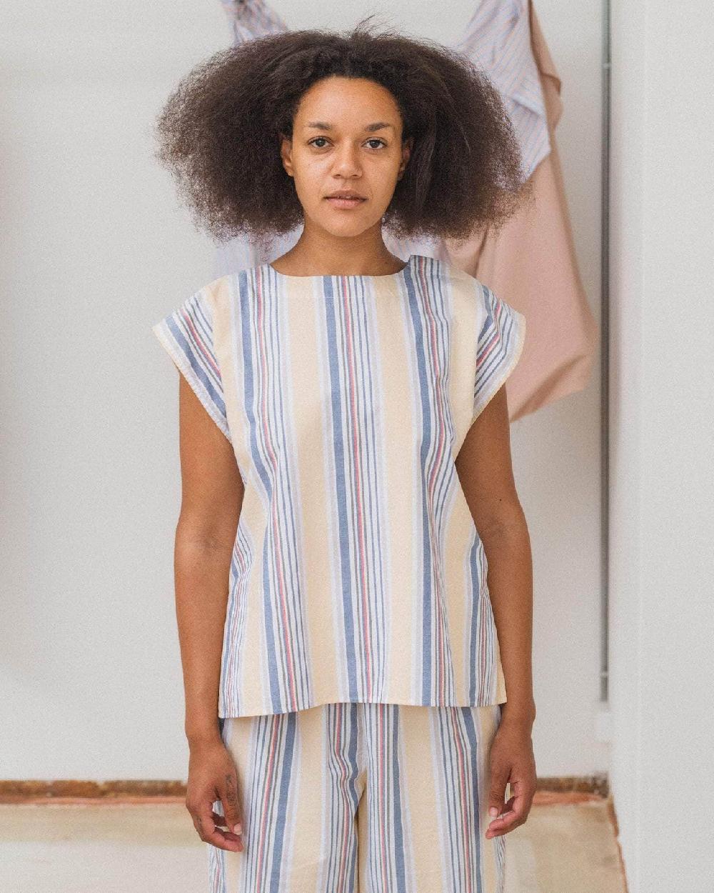 baserange top stave sans manches - Popeline de coton biologique