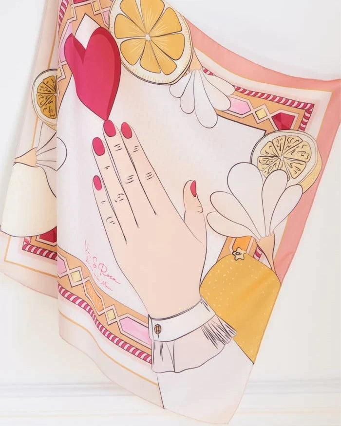 basile Le Foulard Cœur Sur La Main - Rose