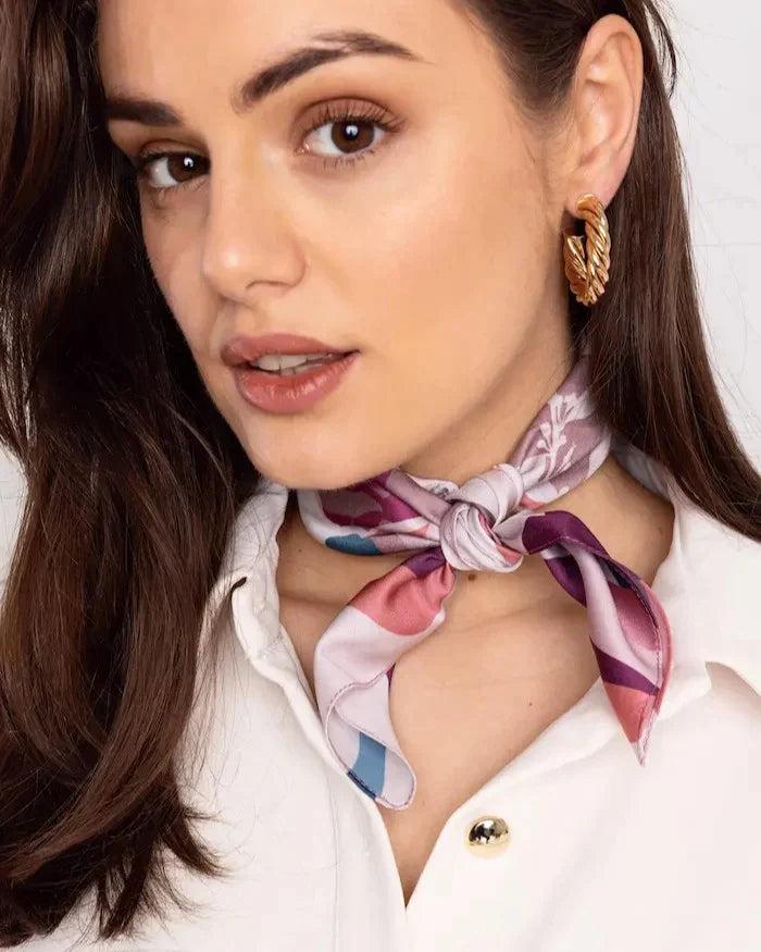 Basile Le Foulard Gloriette - Camel / Framboise