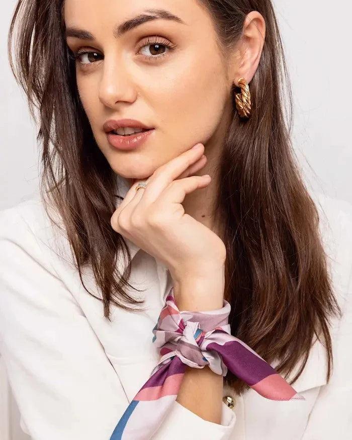 Basile Le Foulard Gloriette - Camel / Framboise