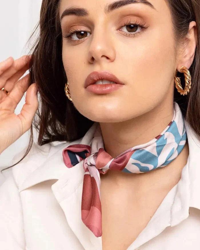 Basile Le Foulard Gloriette - Camel / Framboise